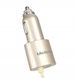 Mobifree Cargador para Auto MB-914420, 5V, 1 Puertos USB, Oro Rosa