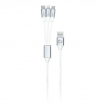 Mobifree Cable USB-A Macho - USB-C/Micro-USB/Lightning Macho, 1 Metro 