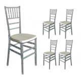 Modamob Silla Tiffany, Respaldo duro, Blanco,5 Piezas