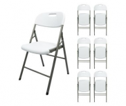 Modamob Silla Plegable ZL-D52-6, Respaldo duro, Blanco