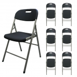 Modamob Silla Plegable ZL-D52-6-BK, Respaldo duro, Negro, 6 Piezas
