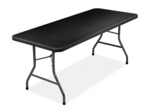Modamob Mesa Plegable ZL-Z180-2-WD-Black, 180cm x 76cm, Negro