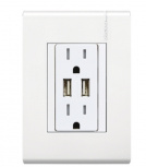 Modus Pro Tomacorriente E6028NUSBPT, 2 Enchufes, 125V, 15A, Blanco