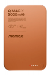 Cargador Portátil Momax Power Bank Q.Mag X Magnetic, 5000mAh, Naranja