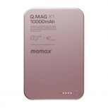 Cargador Portátil Momax Power Bank Q.Mag X1 Magnetic Wireless, 10.000mAh, Rosa