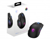 Mouse Gamer Ergonómico MSI Versa Pro Wireless, Inalámbrico, Óptico, 26.000DPI, RF Wireless/Bluetooth/USB-C, Negro image