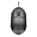 Mouse Ergonómico Multilaser Óptico MO300, Alámbrico, USB, 1200DPI, Negro