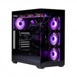 Gabinete Naceb NA-0637N, Midi-Tower, ATX/Micro-ATX/Mini-ITX, USB 3.0, sin Fuente, 4 Ventiladores Instalados, Negro ― El gabinete tiene varios golpes, así como la tapa lateral de cristal quebrada.