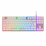 Teclado Gamer Naceb NA-0971 LED RGB TKL, Teclado Mecánico, Huano Red, Alámbrico, USB, Blanco, Español