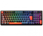 Teclado Gamer Naceb Phyton LED RGB, Teclado Mecánico, Switch Brown, Inalámbrico, RF Inalámbrico, Negro, Español