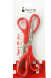 Nextep Tijeras de Acero Inoxidable, 7", para Oficina, Rojo, 12 Piezas