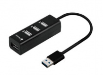 Nextep Hub USB-A 2.0 Macho, 4x USB-A, Negro