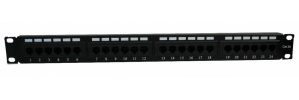 Nexxt Solutions Panel de Parcheo Tipo 110 Cat5e, 24 Puertos RJ-45, 1U, Negro