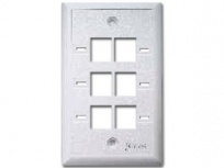 Nitrotel Placa de Pared de 6 Puertos, Blanco