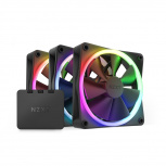 Ventilador NZXT F120 RGB Twin, 3x 120mm, 500 - 1800RPM, Negro, 3 Piezas - incluye Control