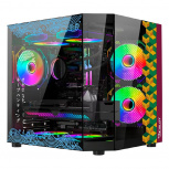 Gabinete Ocelot Gaming BLACK MIZU, Mini-Tower, Micro-ATX/Mini-ITX, USB 2.0/3.0, sin Fuente, 3 Ventiladores Instalados, Negro