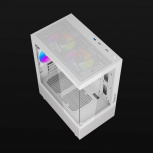 Gabinete Ocelot Gaming Glass EW7, Mini-Tower, Micro-ATX/Mini-ITX, USB 2.0/3.0, sin Fuente, 3 Ventiladores Instalados, Blanco image