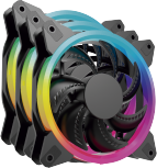 Ventilador Ocelot Gaming OGPF01 RGB, 120mm, 1200RPM, Negro - 3 Piezas