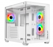 Gabinete Ocelot Gaming W-CUBE 2, Midi-Tower, ATX/Micro-ATX/Mini-ITX, USB 2.0/3.0, sin Fuente, 3 Ventiladores Instalados, Blanco