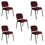 Offiho Silla ECOVISITA, Respaldo acolchado, Rojo
