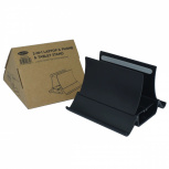 Ovaltech Soporte Vertical OVDESK-LAP para Laptop y Celular, Negro