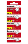 Panasonic Pila de Botón CR1220, 3V, 5 Piezas