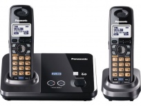 Panasonic KX-TG9322T Teléfono DECT 6.0 de 6 Líneas, Pantalla LCD, Negro