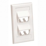 Panduit Placa de Pared, Mini Com, 4 Puertos, Blanco