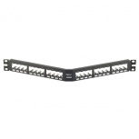 Panduit Panel de Parcheo Angular, 24 Puertos RJ-45, 1U, Negro