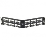Panduit Panel de Parcheo Angular, 48 Puertos Mini-Com, 2U, Negro