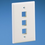 Panduit Placa de Pared Vertical NK3FNIW, 3 Puertos Netkey, Blanco Mate