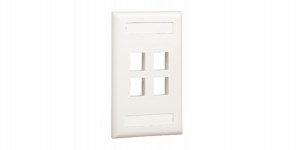 Panduit Placa de Pared NK2FEIY, 4 Puertos NetKey, Marfil