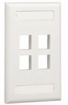 Panduit Placa Vertical NK4FIWY, 4 Ventanas, Blanco