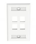 Panduit Placa para Pared Horizontal con 4 Puertos RJ-45, Blanco