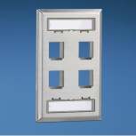 Panduit Placa de Pared Vertical NKF4S, 4 Puertos Netkey, Acero