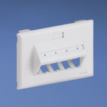 Panduit Placa Horizontal 4 Puertos, Blanco