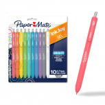Paper Mate Bolígrafo de Gel InkJoy, Punto Fino 0.7mm, Multicolor, 10 Piezas