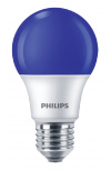 Philips Foco LED A19, Azul, Base E27, 8W, 120 Lúmenes, Blanco