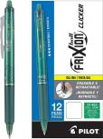 Pilot Bolígrafo Frixion Clicker, Punto Fino de 0.7mm, Paquete de 12 Piezas, Verde