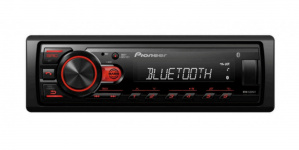 Pioneer Autoestéreo MVH-S235BT, Formatos de Audio MP3/AAC/FLAC/MP3/WAV/WMA, USB, Negro