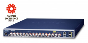 Switch Planet Gigabit Ethernet LRP-1622CS, 2 Puertos PoE 10/100/1000Mbps + 2 Puertos SFP + 16 Puertos Coaxiales, 440W, 11.2 Gbit/s, 8.000 Entradas - Administrable