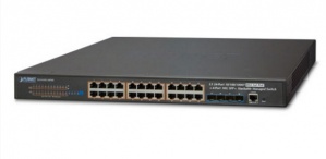 Switch Planet Gigabit Ethernet SGS-6341-24P4X, 24 Puertos PoE 10/100/1000Mbps + 4 Puertos SFP+, 128 Gbit/s, 16.000 Entradas - Administrable