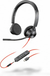 Poly Audífonos con Micrófono Blackwire 3325, Alámbrico, 2.15 Metros, USB-C, Negro