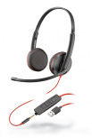 Poly Audífonos con Micrófono Binaural Blackwire 3225, Alámbrico, USB/3.5mm, Negro