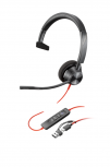 Poly Monoaural Blackwire 3310, Alámbrico, USB-A/USB-C