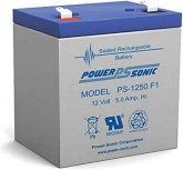 Power Sonic Batería de Respaldo PS-1250-F1, 12V, 5aH, para Alarmas de Incendio/Control de Acceso/Intrusión/Videovigilancia/Terminales tipo F1