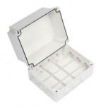 Precision Caja Eléctrica de Plástico PST-1924-1ER, 12 Entradas, Blanco