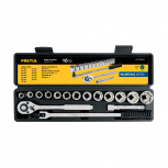 Pretul Juego de Dados con Matraca 21174, 1/2", Cromado, 16 Piezas