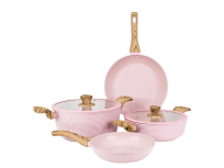 Queen Sense Batería de Cocina Barcelona, Cerámico, Antiadherente, 6 Piezas