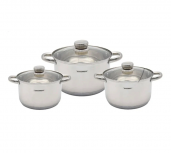 Queen Sense Batería de Cocina SOA026-00, Acero Inoxidable, Antiadherente, 6 Piezas